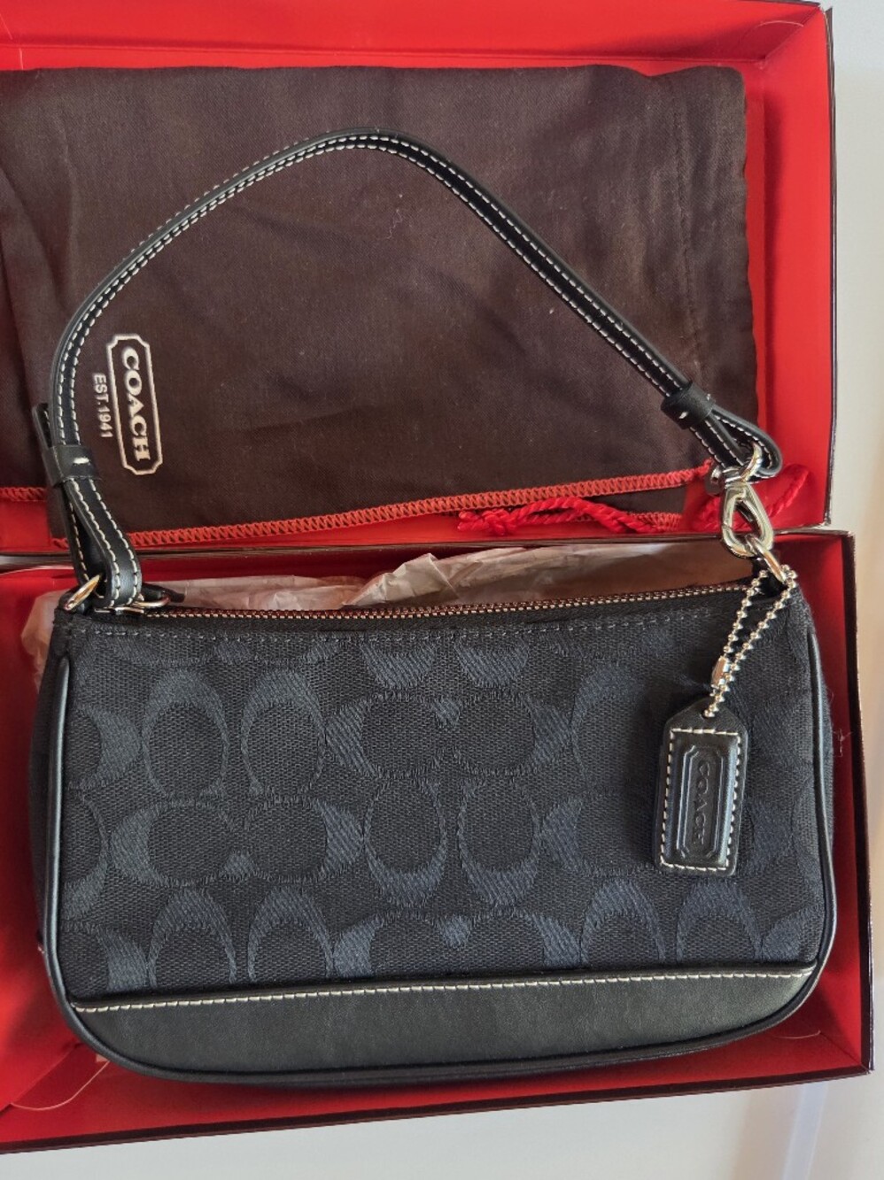 Y2K Coach Signature Demi Pouch Style 6094 Black Jacqu… - Gem
